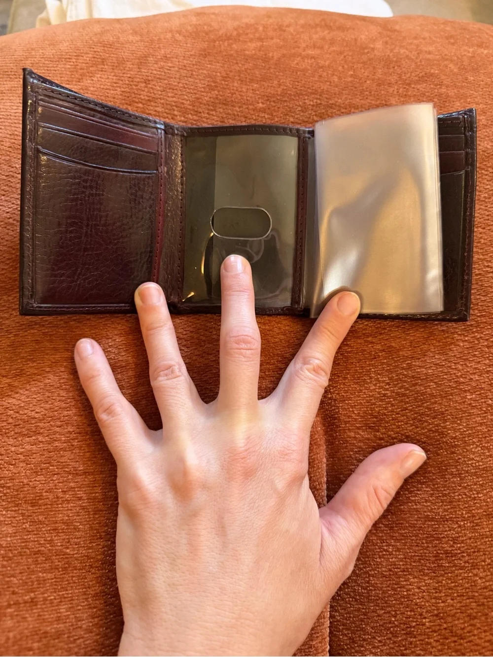 Yves Saint Laurent Men's Money Clip Card Wallet - Dark Brown